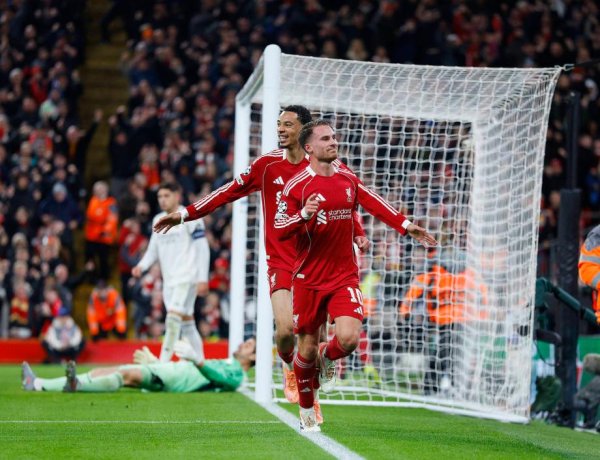 麦卡利斯特头球制胜 利物浦1-0送皇马欧冠首败