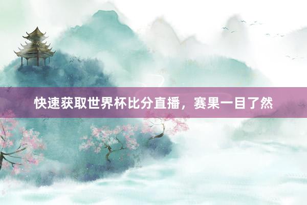 快速获取世界杯比分直播，赛果一目了然