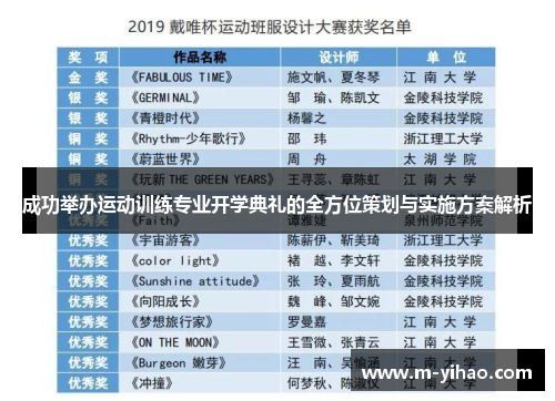 成功举办运动训练专业开学典礼的全方位策划与实施方案解析